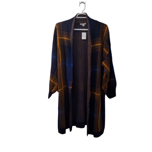 Cato: Long Sleeve Cardigan, Size 22/24W, Navy Blue/Mustard Yellow - Picture 1 of 6